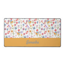 Nome Personalizado Flor Silvestre Aquarela Azul Ro