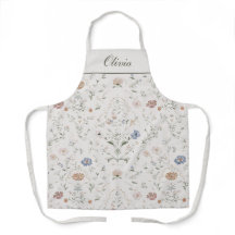 Nome Personalizado Flor Silvestre Aquarela Pastel