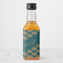 Nome personalizado floral castanho em verde-pinhei