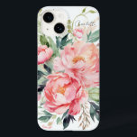 Nome Personalizado Floral Cor-de-Água Rosa Elegant<br><div class="desc">Elegante Watercolor Pink Floral Personalizado Name capas de iphone apresenta elegantes flores cor-de-água rosa com folhas verdes sobre fundo branco com seu nome personalizado na tipografia moderna do roteiro de caligrafia. Perfeito como presente personalizado para mãe, esposa, irmã, avó, aniversário, Natal, feriados, Dia de as mães e muito mais. Elaborado...</div>