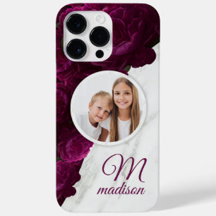 Nome Personalizado Floral Moderno de Mármore com F