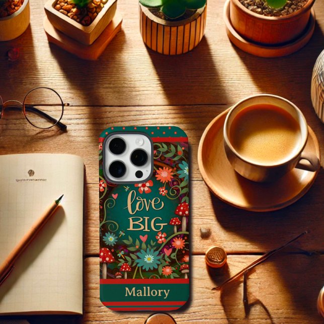 Nome Personalizado Floral Mushroom Divertido Amor  (Criador carregado)