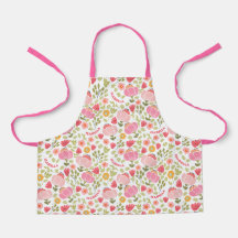 Nome Personalizado Floral Rosa Girls Apron
