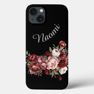 Nome Personalizado Flores de Borgonha