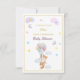 Nome Personalizado Fox Balões Fluxos Chá de fralda