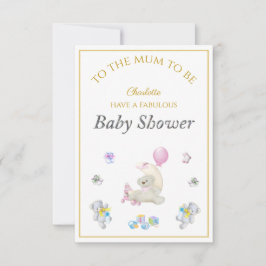 Nome Personalizado Fox Balões Fluxos Chá de fralda