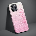Nome Personalizado Girly Chic Girly Glitter Modern<br><div class="desc">O moderno Pink Glitter Girly Chic Personalized Name iPhone 14 Smart Capa de telefone apresenta um fundo brilhante cor-de-rosa com o seu nome personalizado na elegante tipografia do script de caligrafia escrita à mão. Perfeito como presente para o Natal, aniversário, Dia de as mães, melhores amigos, irmã e muito mais....</div>