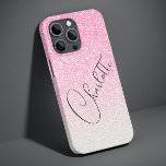 Nome Personalizado Girly Chic Girly Glitter Modern<br><div class="desc">O Modern Pink Glitter Girly Chic Personalized Name iPhone 14 Pro Max Smart Capa de telefone apresenta um fundo brilhante cor-de-rosa com o seu nome personalizado na tipografia de scripts de caligrafia escrita à mão elegante. Perfeito como presente para o Natal, aniversário, Dia de as mães, melhores amigos, irmã e...</div>