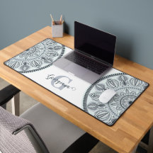 Nome Personalizado Harmonia Floral Cinza Monotone