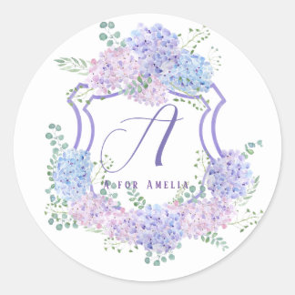 nome personalizado hidrangea flores adesivos