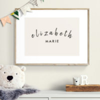 Nome Personalizado Impressão Minimalista Nurserári