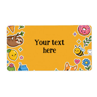 Nome Personalizado Kawaii Quadro de Adesivos