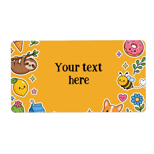 Nome Personalizado Kawaii Quadro de Adesivos (Frente)