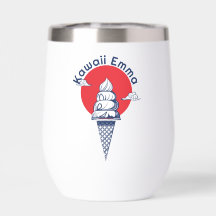 Nome Personalizado Kawaii Sorvete Cone Cute Japonê
