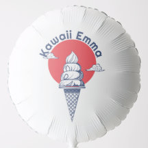 Nome Personalizado Kawaii Sorvete Cone Cute Japonê
