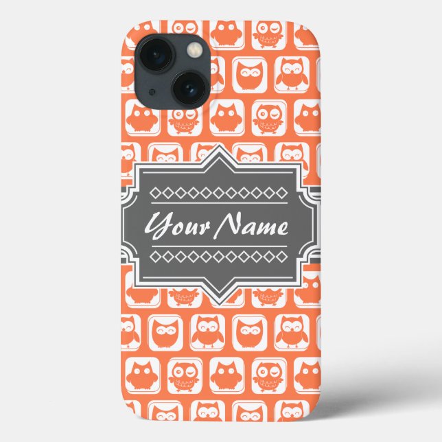 Nome Personalizado Laranja e Cinza (Verso)