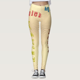 Nome personalizado Leggings de areia amarela do de