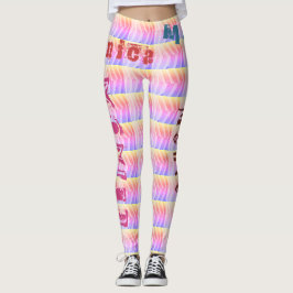 Nome personalizado Leggings do arco-íris