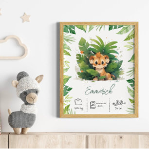 Nome personalizado lion boho bersery art impressão