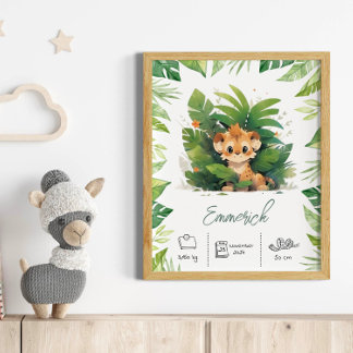 Nome personalizado lion boho bersery art impressão