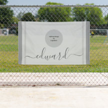 Nome Personalizado & Logotipo Cinza Simples