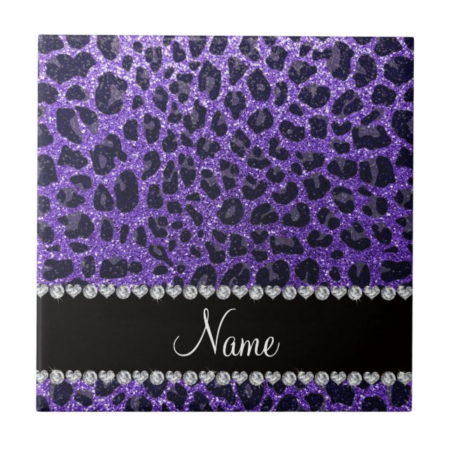 Nome personalizado manchas-leopardo roxas (Frente)