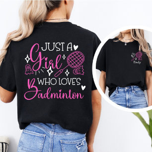 Nome Personalizado Menina de Badminton Dupla Face