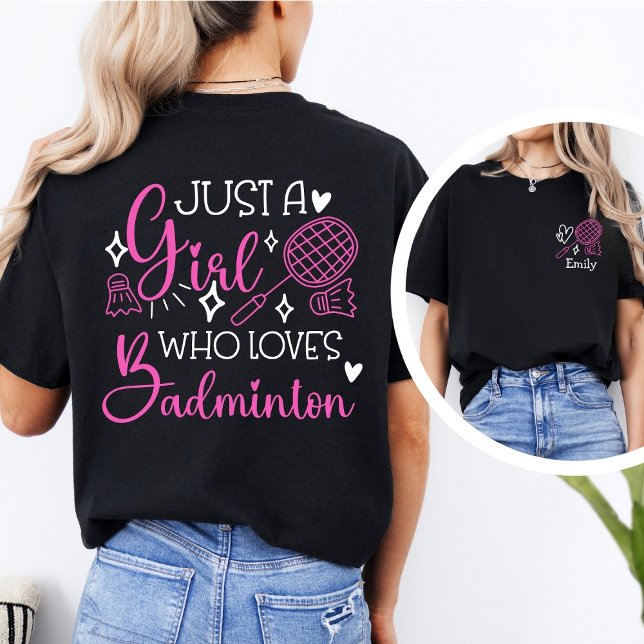 Nome Personalizado Menina de Badminton Dupla Face  (Criador carregado)