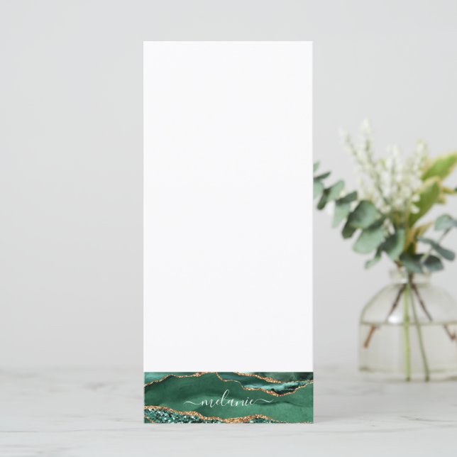 Nome Personalizado Menu Brilho Dourado Verde Esmer (Em pé/Frente)