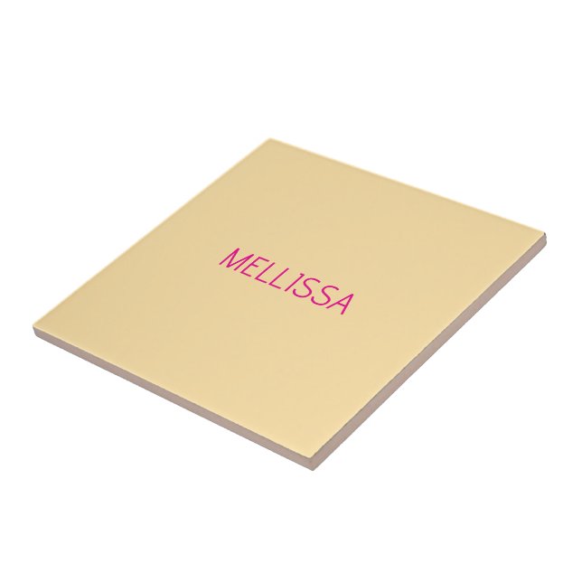 Nome personalizado minimalista creme (Lateral)