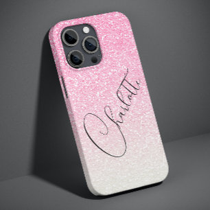 Nome Personalizado Moderno Rosa Brilho Chic Femini