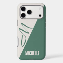 Nome Personalizado Moderno Verde Sage e Bloco de C