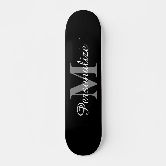 Nome personalizado monograma elegante skate deck (Frente)
