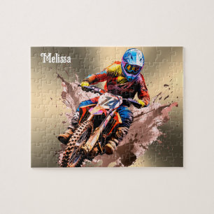 Nome personalizado Motocross Quebra-cabeça