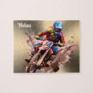 Nome personalizado Motocross Quebra-cabeça