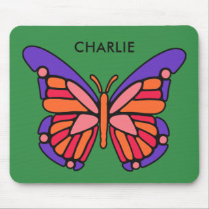 Nome personalizado mousepad da Borboleta Estilizad