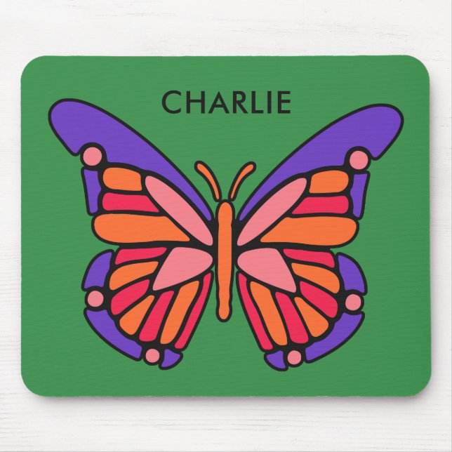 Nome personalizado mousepad da Borboleta Estilizad (Frente)