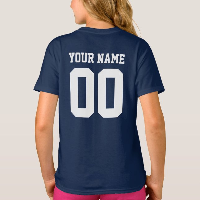 Nome Personalizado Número de Raparigas Camisa de F (Verso)