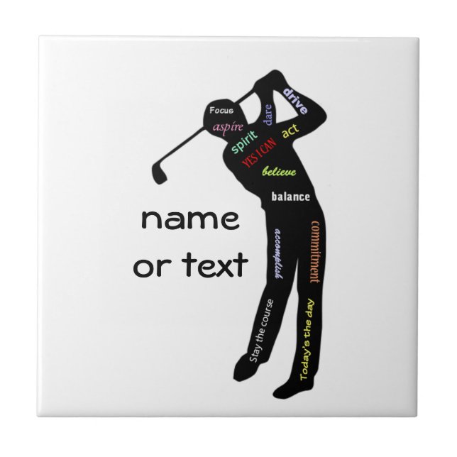 Nome Personalizado ou Golf de Texto, Palavras Moti (Frente)