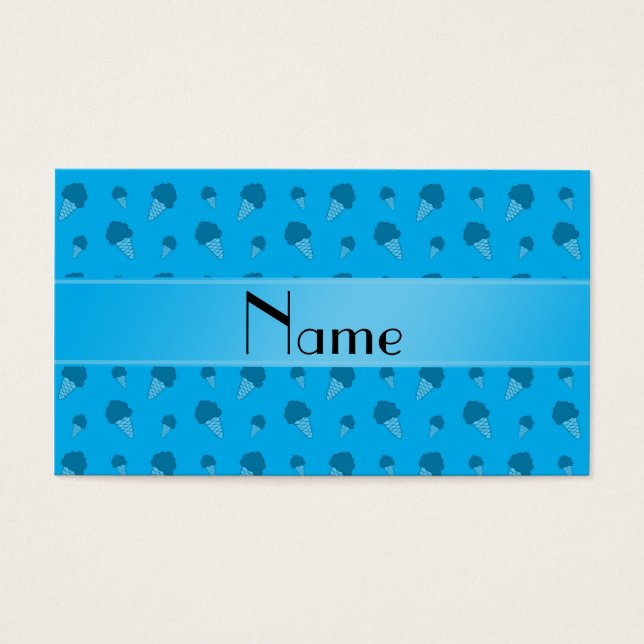Nome personalizado padrão de sorvete azul-céu (Frente)