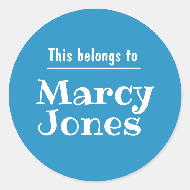 Nome Personalizado Pertence A Adesivos Personaliza (Frente)