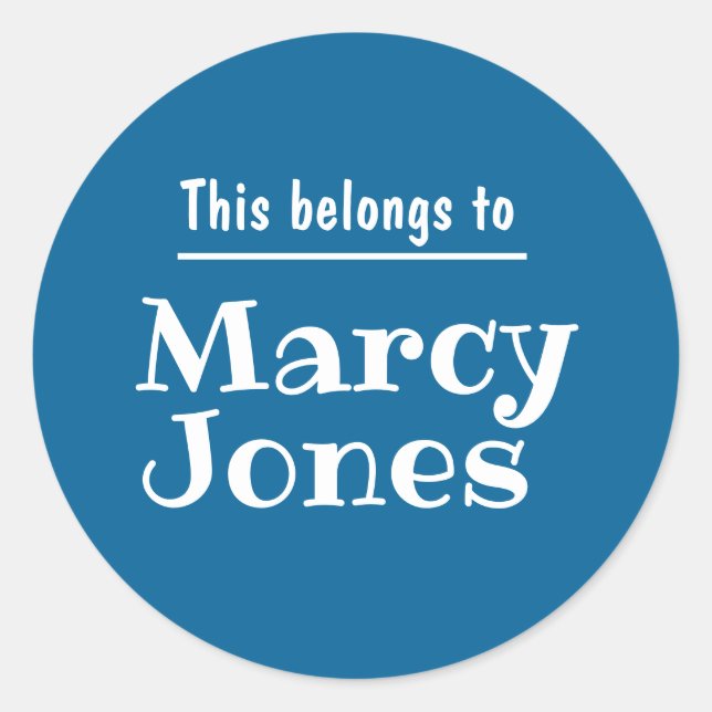 Nome Personalizado Pertence A Adesivos Personaliza (Frente)