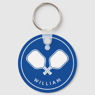 Nome Personalizado Pickleball Azul e Chaveiro Bran