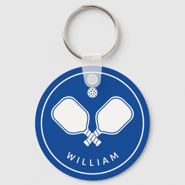 Nome Personalizado Pickleball Azul e Chaveiro Bran (Frente)