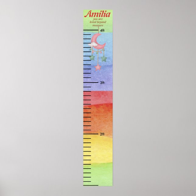 Nome Personalizado Poster de Crescimento do Rainbo (Frente)