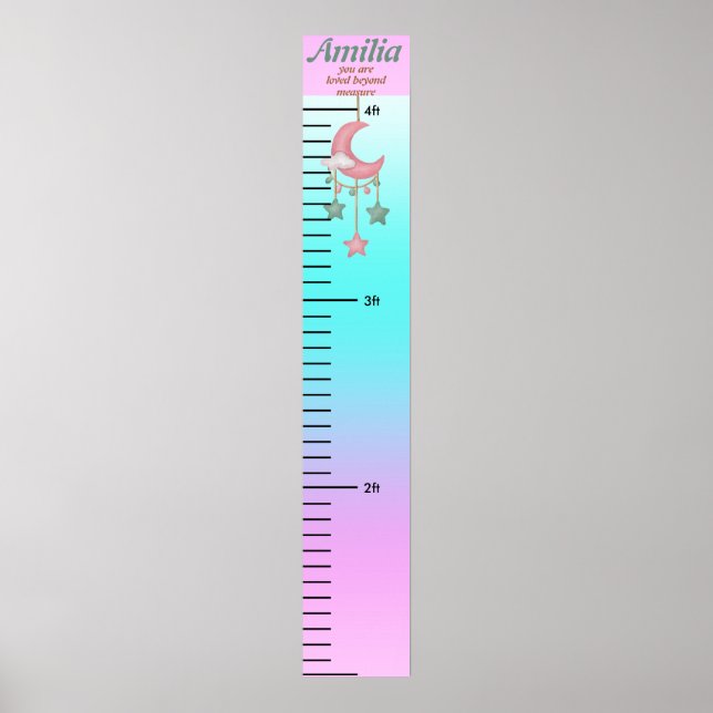 Nome Personalizado Poster de Crescimento do Rainbo (Frente)