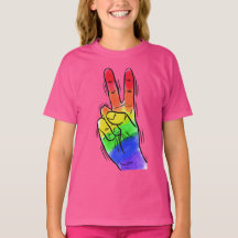 Nome personalizado Rainbow Peace shirts e jaquetas