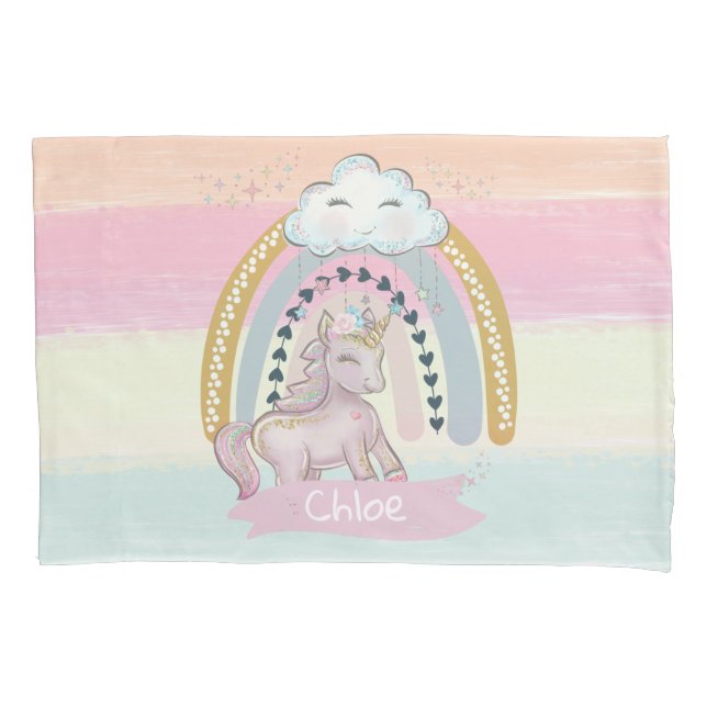 Nome Personalizado 🦄 Rainbow Unicorn Girl (Frente)