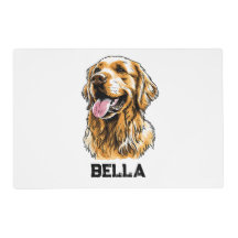 Nome Personalizado Retrato de Cachorro Golden Retr
