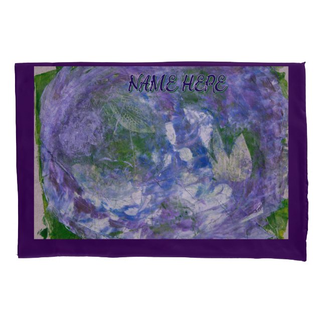 Nome Personalizado Roxo Verde Abstrato Pintado (Frente)